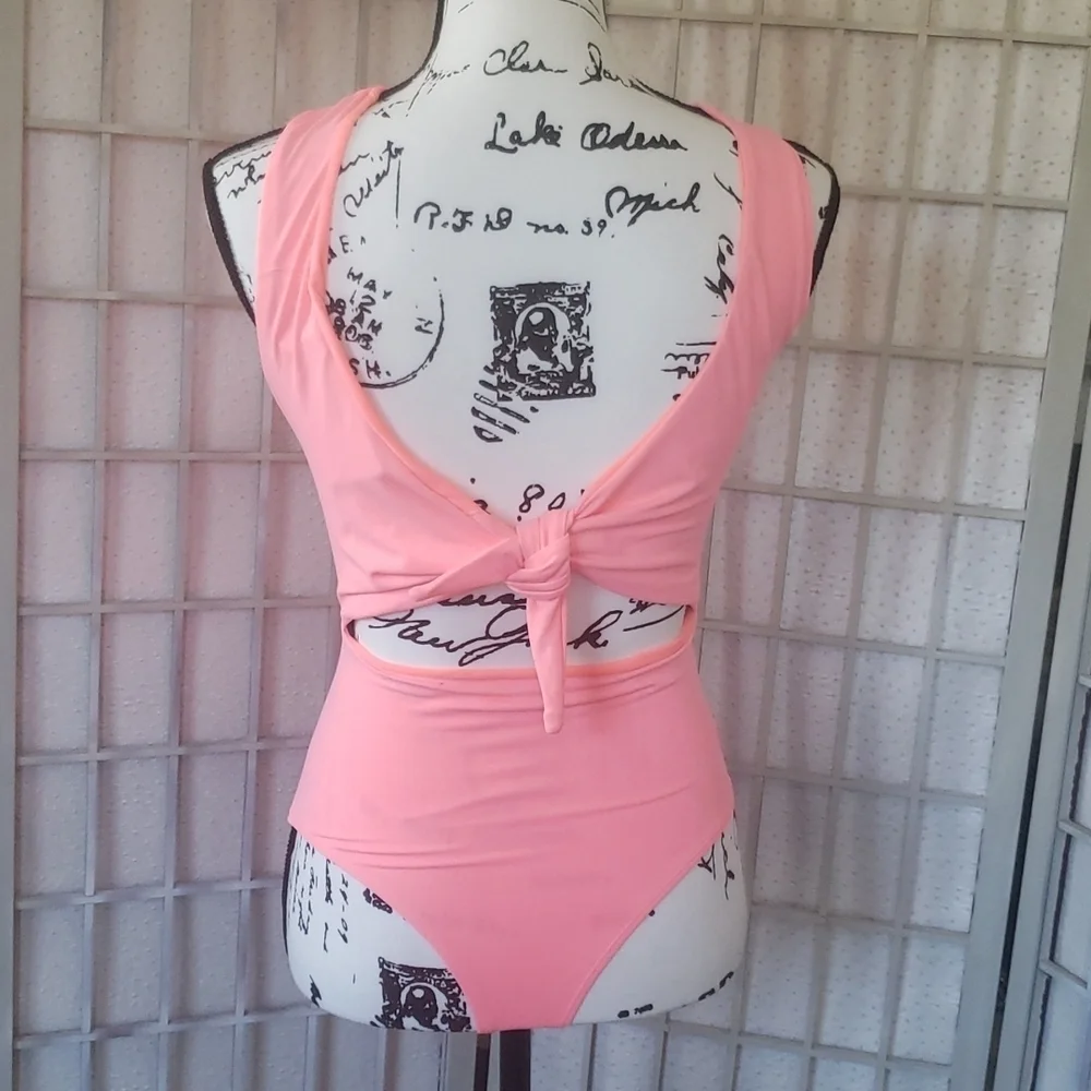 ASOS nwt bright pink one piece swimming suit size 2